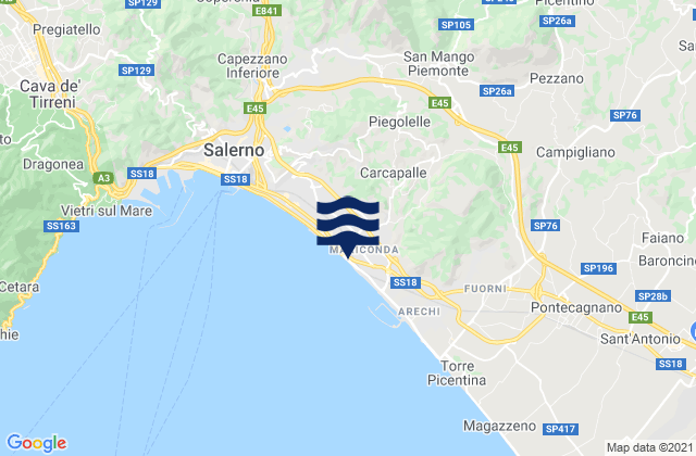 Karte der Gezeiten Piegolelle-San Bartolomeo, Italy