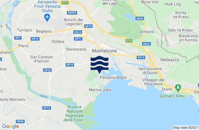 Karte der Gezeiten Pieris, Italy