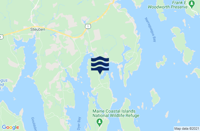 Karte der Gezeiten Pigeon Hill Bay, United States