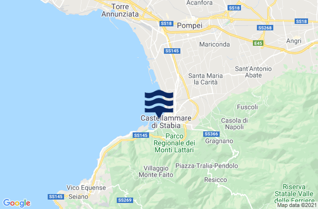 Karte der Gezeiten Pimonte, Italy