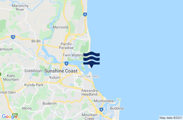 Karte der Gezeiten Pincushion Island, Australia