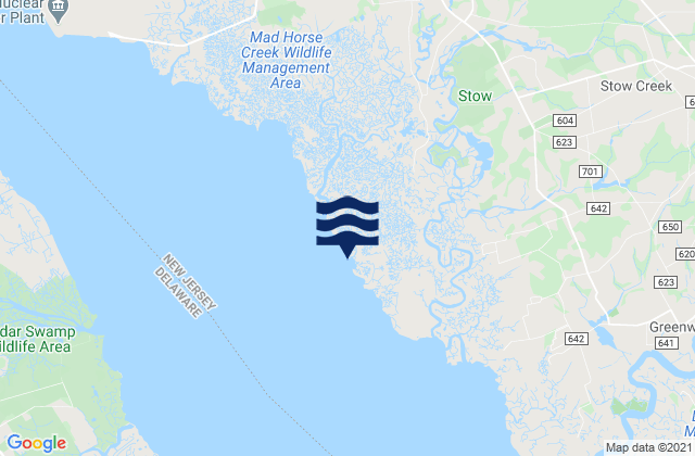 Karte der Gezeiten Pine Island (Malapartis Creek), United States
