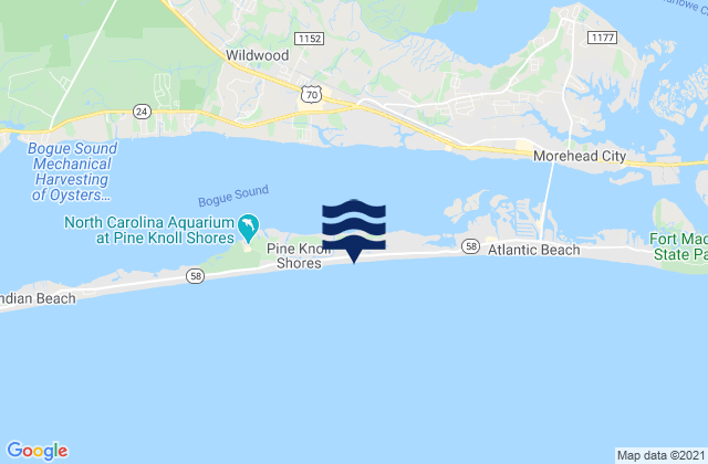 Karte der Gezeiten Pine Knoll Shores, United States