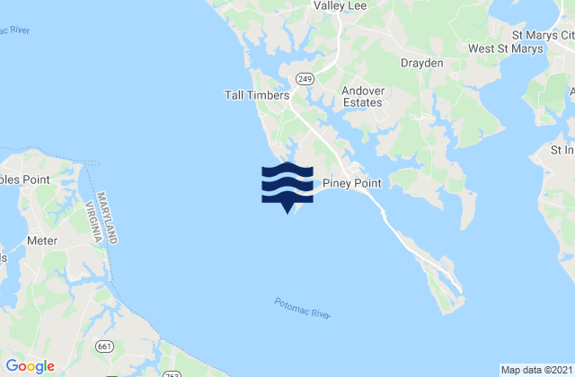 Karte der Gezeiten Piney Point Md, United States