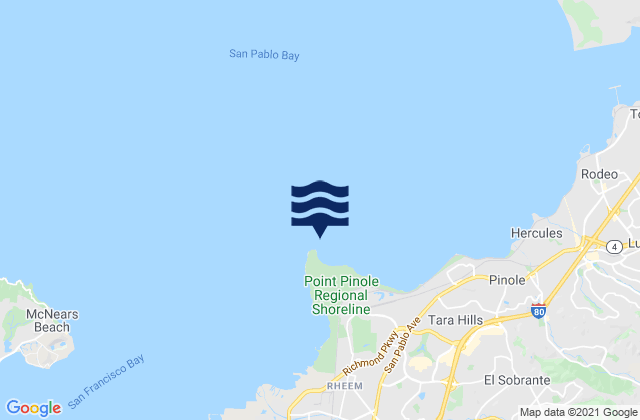 Karte der Gezeiten Pinole Point San Pablo Bay, United States
