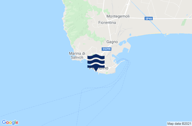 Karte der Gezeiten Piombino, Italy