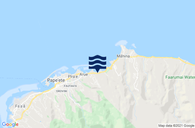 Karte der Gezeiten Pirae, French Polynesia