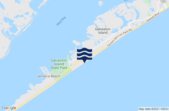 Karte der Gezeiten Pirates Beach, United States
