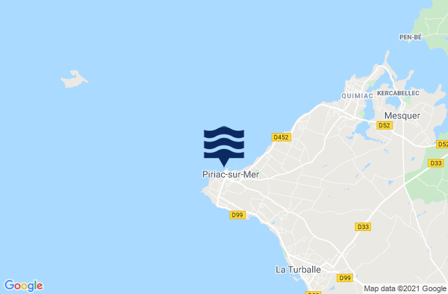 Karte der Gezeiten Piriac-sur-Mer, France