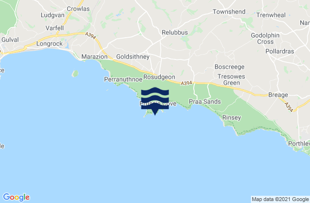Karte der Gezeiten Piskies Cove (Prussia Cove) Beach, United Kingdom