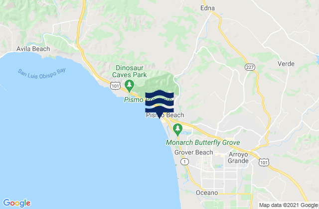 Karte der Gezeiten Pismo Beach, United States