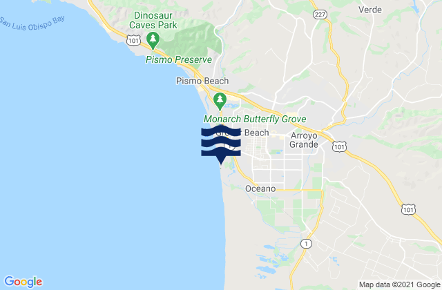 Karte der Gezeiten Pismo State Beach, United States