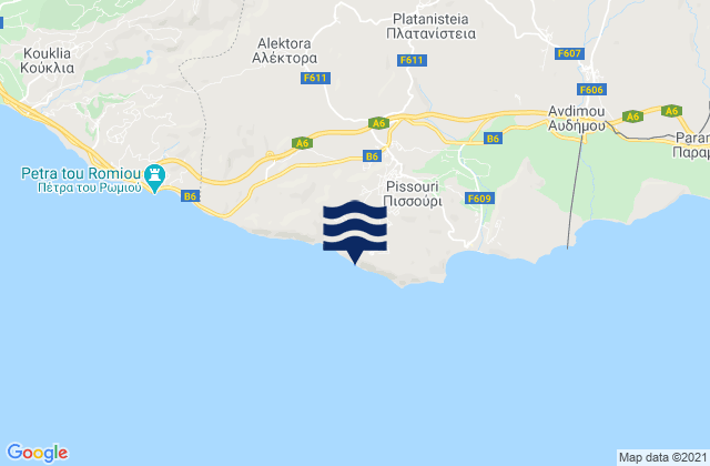 Karte der Gezeiten Pissoúri, Cyprus