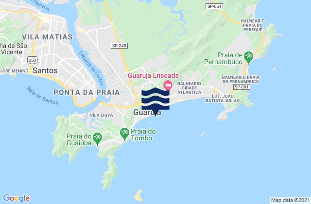 Karte der Gezeiten Pitangueiras, Brazil