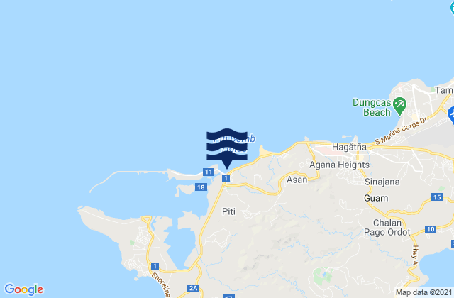 Karte der Gezeiten Piti Municipality, Guam