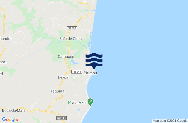 Karte der Gezeiten Pitimbu, Brazil