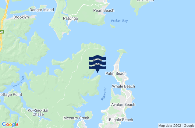 Karte der Gezeiten Pittwater, Australia