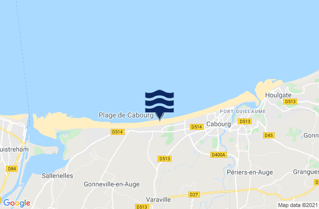 Karte der Gezeiten Plage de Cabourg, France