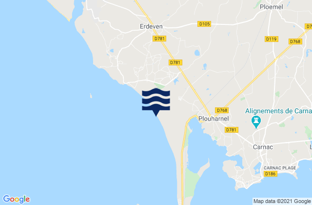 Karte der Gezeiten Plage de Sainte-Barbe, France