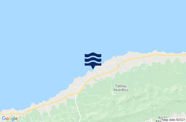 Karte der Gezeiten Platáni, Cyprus