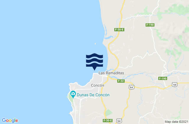 Karte der Gezeiten Playa Amarilla, Chile