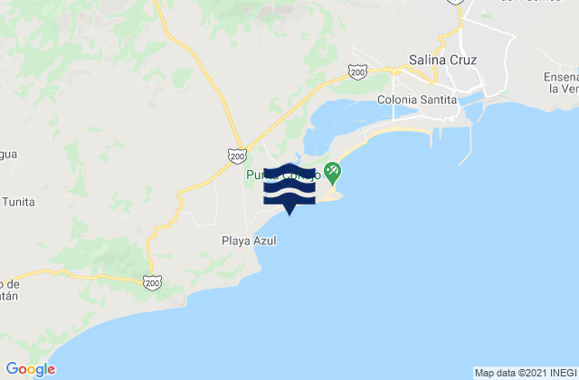 Karte der Gezeiten Playa Azul, Mexico