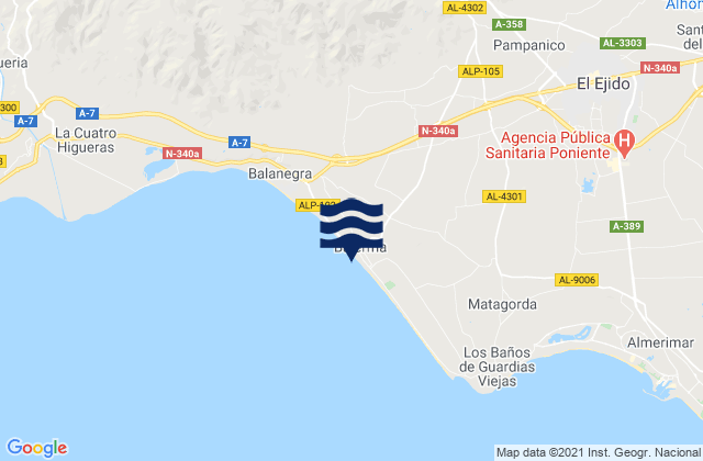 Karte der Gezeiten Playa Balerma, Spain