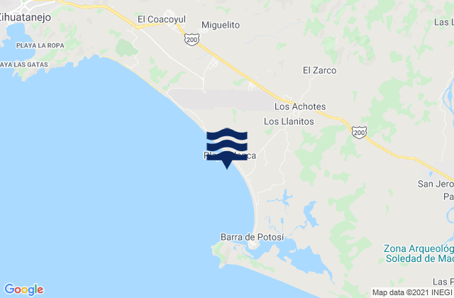 Karte der Gezeiten Playa Blanca, Mexico