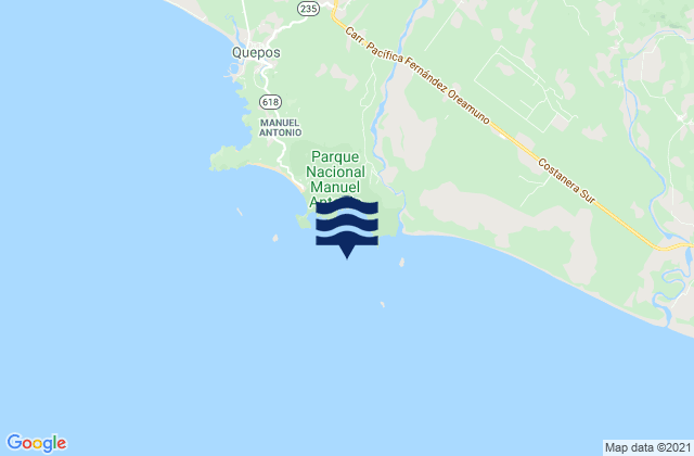 Karte der Gezeiten Playa Blanca, Costa Rica