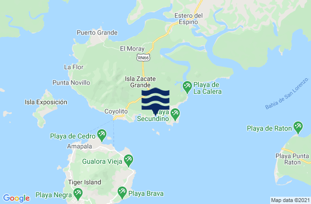 Karte der Gezeiten Playa Blanca, Honduras