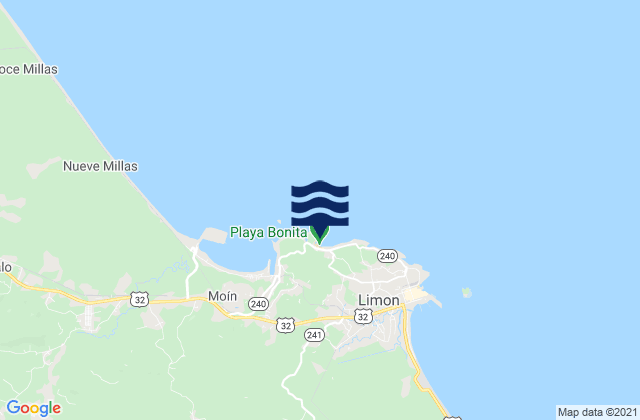 Karte der Gezeiten Playa Bonita, Costa Rica