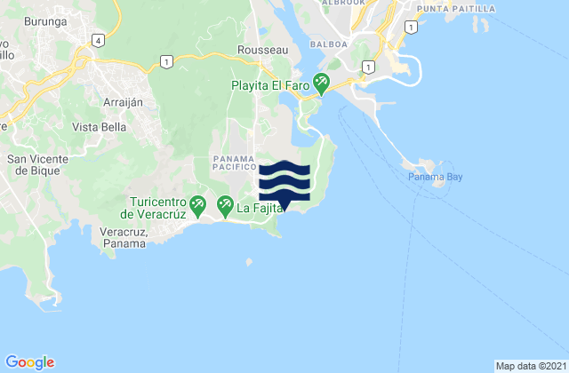 Karte der Gezeiten Playa Bonita, Panama