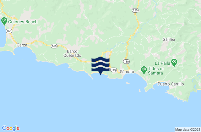 Karte der Gezeiten Playa Buena Vista, Costa Rica