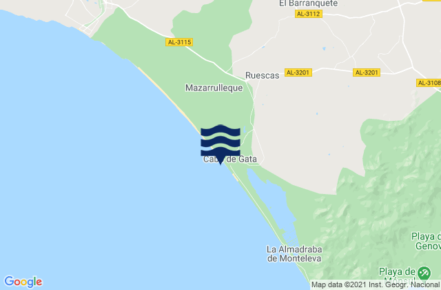 Karte der Gezeiten Playa Cabo De Gata, Spain