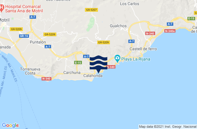 Karte der Gezeiten Playa Calahonda, Spain