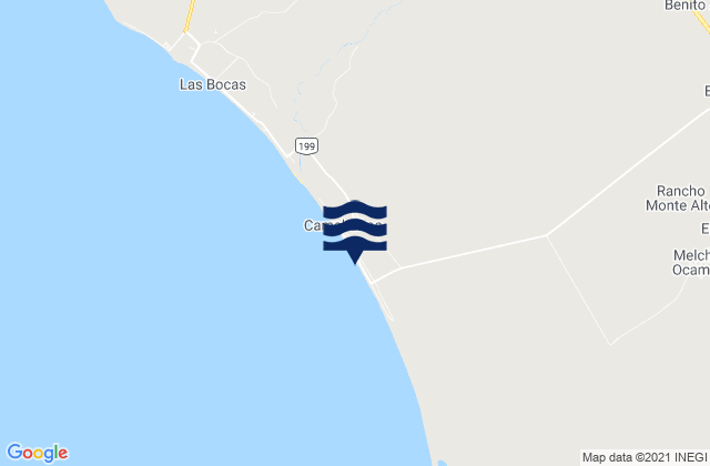 Karte der Gezeiten Playa Camahuiroa, Mexico