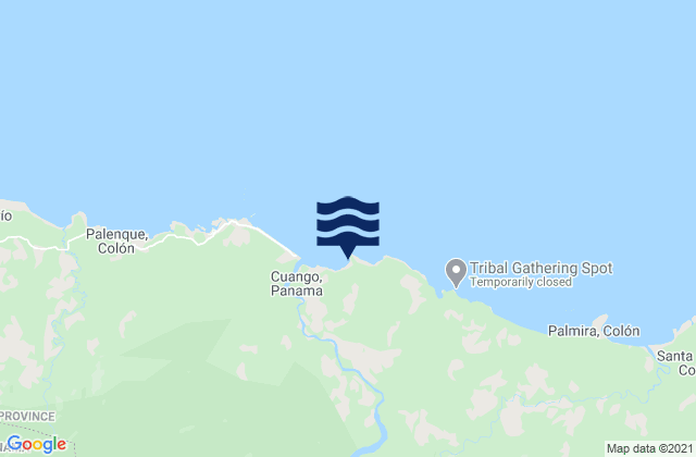 Karte der Gezeiten Playa Chiquita, Panama