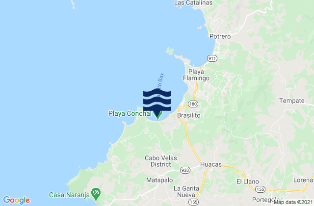 Karte der Gezeiten Playa Conchal, Costa Rica