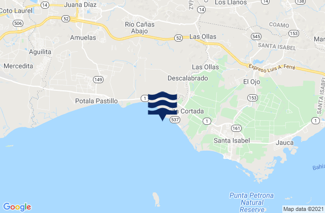 Karte der Gezeiten Playa Cortada, Puerto Rico