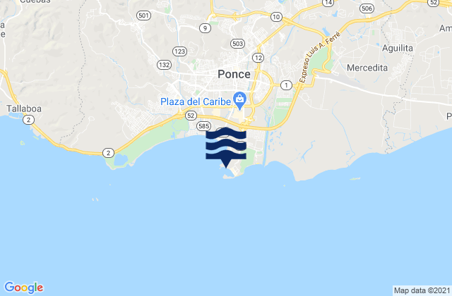 Karte der Gezeiten Playa De Ponce, Puerto Rico