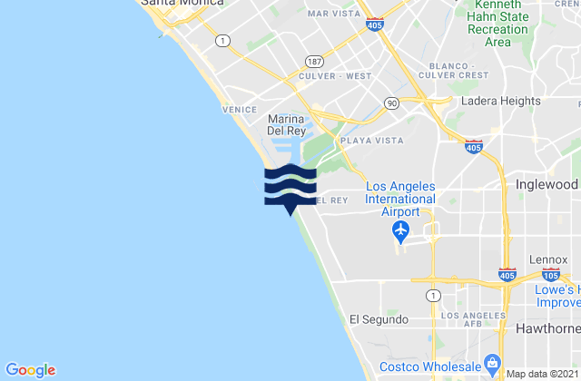Karte der Gezeiten Playa Del Rey, United States