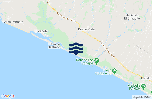 Karte der Gezeiten Playa Dorada, El Salvador