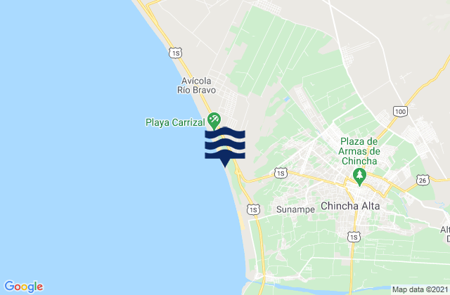 Karte der Gezeiten Playa El Silencío, Peru