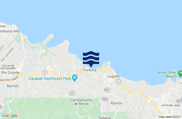 Karte der Gezeiten Playa Fortuna, Puerto Rico
