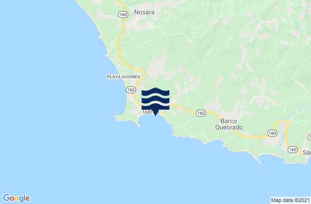 Karte der Gezeiten Playa Garza, Costa Rica