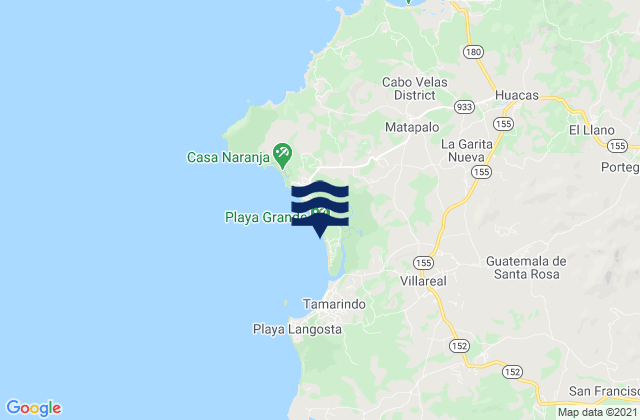 Karte der Gezeiten Playa Grande - Guanacaste, Costa Rica