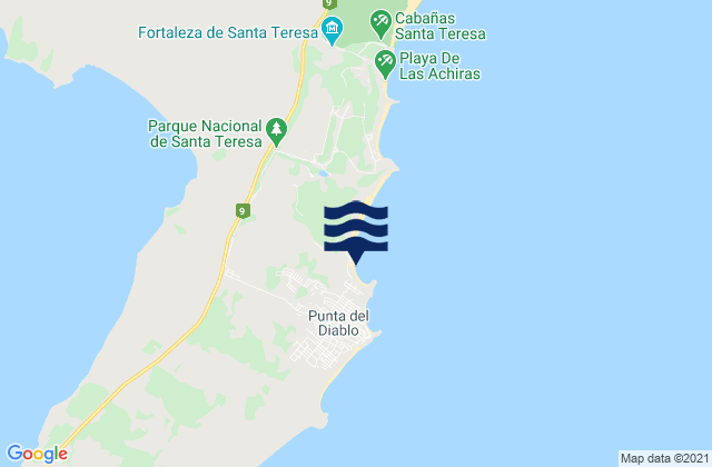 Karte der Gezeiten Playa Grande, Uruguay