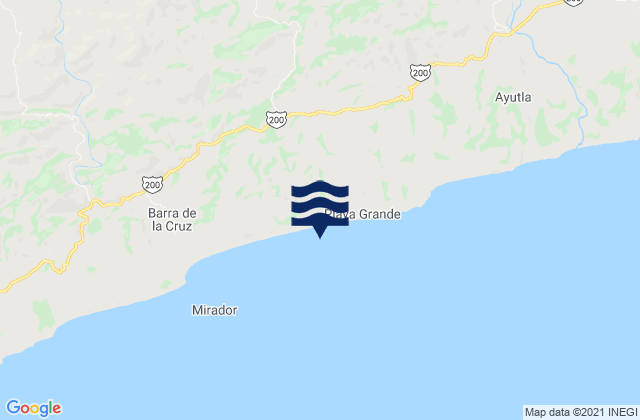 Karte der Gezeiten Playa Grande, Mexico