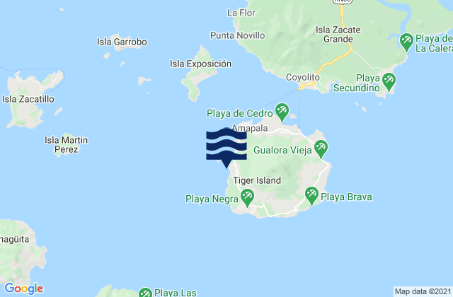 Karte der Gezeiten Playa Grande, Honduras