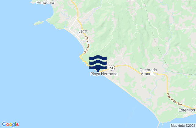 Karte der Gezeiten Playa Hermosa, Costa Rica